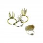 1Pcs 15MM long prong irregular stone adjutable brass ring settings DIY supplies 1294137