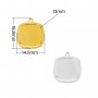 13MM Cushion Square Stainless Steel Pendant Settings,Yellow Gold Silver Flower Pendant Charm,Simple Square Pendant,DIY Pendant Blank Supplies 1431515