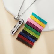 Hollow Dog Paw Aroma Diffuser Pendnat Necklace Stainless Steel Perfume Diffuser with Sponge 1190074