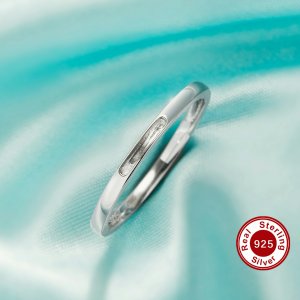 Keepsake Breast Milk Resin Channel Bezel Ring Settings,Solid 925 Sterling Silver Ring,Minimalist Channel Ring,Stackable Ring,DIY Ring Supplies 1295073