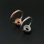 1Pcs 4x6MM Oval Prong Ring Settings Blank Adjustable Vintage Style Rose Gold Plated Solid 925 Sterling Silver DIY Bezel Tray for Gemstone 1224053