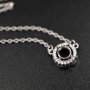 1Pcs 5-8MM Gems Cz Stone Round Prong Bezel Settings Solid 925 Sterling Silver DIY Pendant Charm Tray With 15'' Necklace Chain 1411215