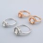 6-8MM Round Halo Prong Ring Settings Solid 925 Sterling Silver Rose Gold Plated Set Size DIY Ring Bezel for Gemstone Supplies 1210100