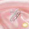 6MM Heart Prong Ring Settings,Crown Solid 14K 18K Gold Ring,Art Deco Heart Ring,DIY Ring Supplies For Gemstone 1295090