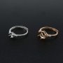 1Pcs 4-15MM Round Prong Bezel Rose Gold Plated Solid 925 Sterling Silver Adjustable Ring Settings for Moissanite Gemstone DIY Supplies 1210053