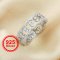 1Pair Full Eternity Art Decor Ring,Stackable Solid 925 Sterling Silver Rose Gold Plated Ring,Art Decor Bezel Ring Stacker Band,DIY Wedding Ring 1294540