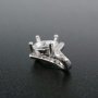 1Pcs 6-8MM Round Prong Pendant Settings Solid 925 Sterling Silver Gesmtone Charm Bezel Tray DIY Supplies 1411256