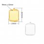 19x22MM Rectangle Bezel Stainless Steel Pendant Settings,Yellow Gold Silver Pendant Charm,Minimalist Pendant,DIY Pendant Supplies 1431530