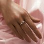 Three Stones Round Prong Ring Settings,Solid 14K 18K Gold Ring With Two Side Moissanite Stones,DIY Ring Supplies For Gemstone 1212140