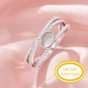 4x6MM Keepsake Breast Milk Resin Oval Bezel Settings,Solid 9K 14K 18K Gold Ring,Moissanite Art Deco Oval Ring,DIY Ring Supplies For Gemstone 1222127