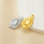 3x5MM Keepsake Breast Milk Resin Oval Bezel Pendant Settings,Yellow Gold Plated Stainless Steel Pear Pendant Charm,Vintage Pendant Blank 1421253