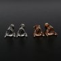 1Pair 5-10MM Rose Gold Plated Solid 925 Sterling Silver Simple Heart Prong Bezel DIY Studs Earrings Settings Jewelry Supplies 1706045