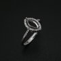 5x10MM Halo Marquise Prong Ring Settings Solid 925 Silver Rose Gold Plated DIY Adjustable Ring Bezel for Gemstone Supplies 1294235