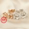 1Pair 5-8MM Round 6 Prong Rose Gold Plated Solid 925 Sterling Silver Studs Earrings Settings DIY Jewelry Supplies 1706040