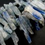 16inch,about 60pcs,20-30mm string blue kyanite raw stone stick loose beads for DIY earrings pendant charm supplies 3000019