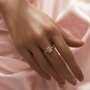Rectangle Prong Ring Settings,Solid 14K 18K Gold Ring,Twist Deco Minimalist Rectangle Ring,DIY Ring Supplies For Gemstone 1295086