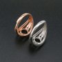 1Pcs Oval Bezel Vinatge Style Rose Gold Plated Solid 925 Sterling Silver Adjustable Prong Ring Settings Blank for Gemstone 1224037