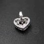 1Pcs 5-9MM Simple Heart Prong Bezel Settings For Round Cz Stone Solid 925 Sterling Silver DIY Pendant Charm Tray 1411217