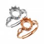 6x8MM Oval Prong Ring Settings Solid 925 Silver Rose Gold Plated Vintage Style DIY Adjustable Ring Bezel for Gemstone Supplies 1224090