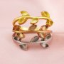 Keepsake Breast Milk 2x4MM Marquise Ring Settings Tree Branch Leaf Resin Solid 14K Gold DIY Ring Blank Band for Gemstone 1294332-1