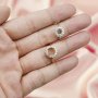 Keepsake Breast Milk Round Halo Prongs Ring Settings Resin Solid 14K Gold with Moissanite Accents DIY Ring Blank Band 1212036-1