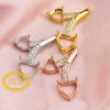 6/8MM Heart Prong Pendant Settings Solid 14K/18K Gold Bezel Two Stones Charm for DIY Gemstone Memory Jewelry Supplies 1431129-1