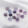 5Pcs 12MM Round Fluorite Cabochon,Green Purple Semi Precious Gemstone DIY Jewelry Supplies 4110190