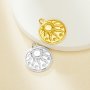 5MM Keepsake Breast Milk Resin Round Bezel Sun Star Pendant Settings,Gold Plated Stainless Steel Pendant,Vintage Styles Sun Pendant 1411427