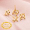 6MM Round Simple Prongs Studs Earrings Settings,Screwe Off Double Sides Bezels.Solid 14K Gold Earrings,DIY Earrings Supplies 1705075