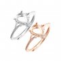 5x7MM Pear Prong Ring Settings Simple Rose Gold Plated Solid 925 Sterling Silver Adjustable Ring Bezel for Gemstone 1294245