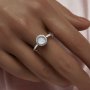 Keepsake Breast Milk Resin Round Bezel Ring Settings,Solid Back Solid 14K 18K Gold Ring,Pave Moissanite Stone Art Deco Ring,DIY Ring Supplies 1212100