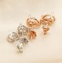 Simple Pear Prong Studs Earrings Blank Settings Rose Gold Plated Solid 925 Sterling Silver DIY Earrings Supplies 1706085