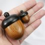 5Pcs Wood Acorn Nut Keepsake Screwed Cremation Urn Secrect Canister Memerial Vial Prayer Box Pendant 1190029