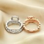 8MM Round Prong Ring Settings,Stackable Solid 925 Sterling Silver Ring,Rose Gold Plated Art Decor Bezel Band Stacker Ring Set,DIY Wedding Ring Supplies 1294507