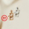 6x8MM Oval Prong Bezel Pendant Settings Rose Gold Plated Solid 925 Sterling Silver Kitty Cat Charm DIY Supplies for Gemstone 1421168