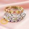 Keepsake Solid 9K 14K 18K Gold Ring Settings for Breast Milk Resin 2x4MM Marquise Bezel with 2mm Birthstone Stackable Ring Bezel 1294265