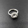 1Pcs 8-10-12MM Round Cz Stone Prong Setting 925 Sterling Silver Bezel Tray Adjustable Ring Settings 1212036