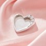 Keepsake Breast Milk Resin Heart Bezel Pendant Settings,Solid 925 Sterling Silver Pendant Charm,Moissanite Art Deco DIY Pendant Supplies 1431434