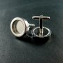 1Pair 16MM Setting Silver Round 3MM Deep Bezel Tray Floating Charm DIY Photo Cufflinks,Wedding Cuff Link Blanks Supplies 1500038