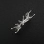 Three Stones Irregular Prong Claw Ring Settings Solid 925 Sterling Silver Raw Stone Adjustable Bezel Ring DIY supplies findings 1212071