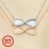 Keepsake Breast Milk Resin Infinity Pendant Settings,Double 8x10MM Pear Bezels Solid 925 Sterling Silver Necklace,DIY Jewelry Necklace Chain 16''+2'' 1431163