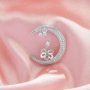 Keepsake Breast Milk Ball Pin Pendant Settings for Half Drilled Pearl Beads,Moon Solid 14K 18K Gold Pendant,DIY Pendant Supplies For Gemstone 1431505