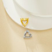 8MM Heart Prongs Bezel Pendant Settings,Yellow Gold Plated Stainless Steel Pendant Charm,Minimalist Heart Pendant,Simple Pendant Blank fro Faceted Stone 1431452