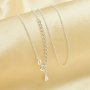 1Pcs No plated Original Silver Color Simple Cable Oval Chain Necklace with Extension Chain,Solid 925 Sterling Solid Silver DIY Necklace Chain Supplies 18''+2'' 1322064