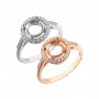6-8MM Round Halo Prong Ring Settings Solid 925 Sterling Silver Rose Gold Plated Set Size DIY Ring Bezel for Gemstone Supplies 1210100