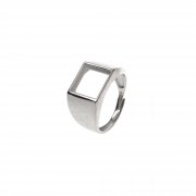 1Pcs 6-15MM Solid 925 Sterling Silver Square Cabochon Bezel Adjustable Ring Settings For Men DIY Jewelry Supplies 1294142