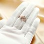 7x9MM Pear Prong Ring Settings Balnk,Stackable Solid 925 Sterling Silver Ring,Rose Gold Plated Art Deco Stacker ring Band,DIY Ring Set 1294426