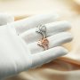 5x7MM Halo Pear Prong Ring Settings Stackable Solid 925 Sterling Silver Rose Gold Plated Stacker Ring Set Bezel Stacker DIY Supplies Findings 1294397