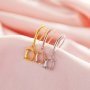 6x8MM Oval Prong Hook Earrings Settings, Solid 14K 18K Gold Earrings,Minimalist Oval Earrings,DIY Earring Supplies For Gemstone 1706224