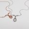 1Pcs Multiple Size Solid 925 Sterling Silver Rose Gold Oval Gemstone Diamond Prong Bezel Settings DIY Pendant Necklace 16''+2''1421108